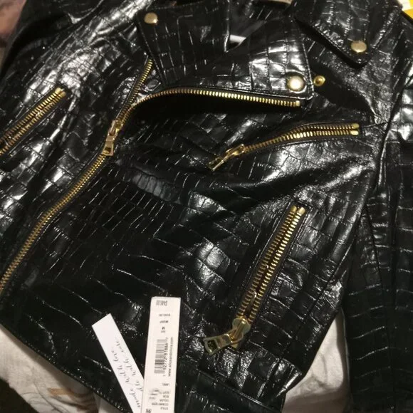 Black leather jacket Alice + Olivia
